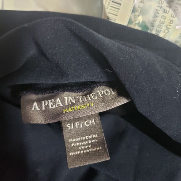 NWT A Pea in the Pod Navy Blue Secret Fit Belly Stretch Straight Leg Pants Sz SM - Picture 4 of 4